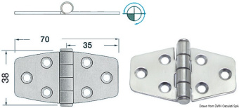 Osculati 38.440.23 - Hinges 2 mm Thickness