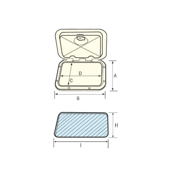 Nuova Rade 196815 - Mid Line Hatch w/Lock, White, 278x378mm