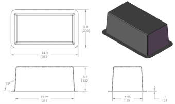 MSI TB126 Blank 12" x 6" ABS Plastic Transition Box