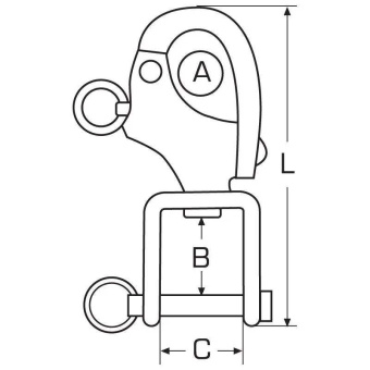 Belship 721421 - AISI 316 Stainless Steel Swivel Jaw Snap Shackle 70mm (5 pcs)