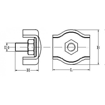 Stainless Steel AISI 316 Simplex Wire Rope Clip Ø 5 mm