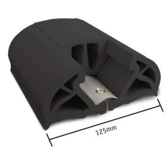 Allpa PVC Fender Profile 'Bumper', B=125mm, Black (12mtr)