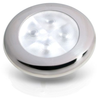 Hella Marine 2XT 980 500-521 LED Round Courtesy Lamps - White - Polished Stainless Rim, 12V