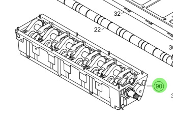 Steyr Z002603-0 - Valve Drive Assembly Pos. 1-39 for Marine 6-Cylinder Engines