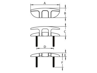 Talamex Folding Cleat Wingfold 165mm Stud