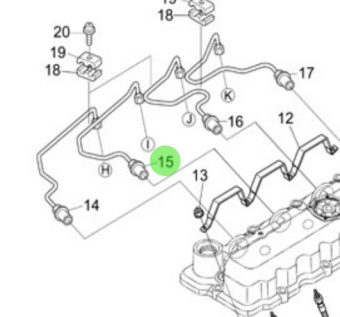 Nanni Diesel 970314876 - Injector Pipe for N4 Series Engines