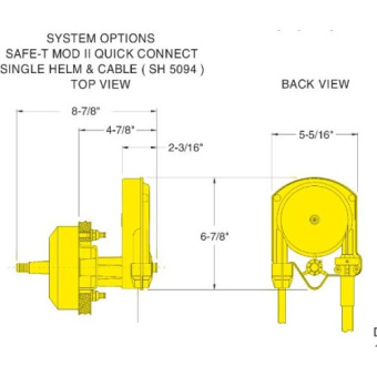 SeaStar SS13707/R - Safe-T QC Steering System With Cable 7' (2.13m) + Riviera Black Steering Wheel