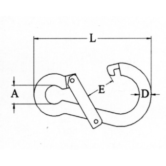 AISI 316 Carabiner With Asymmetric Opening 10 mm