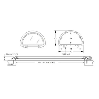 Manship Stainless Steel Half Round Deck Hatch 419mm