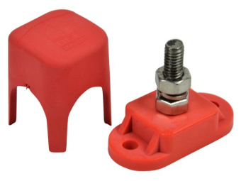 BEP IS-6MM-1R/DSP - Insulated Studs Single 1x6mm Positive Red With Cover