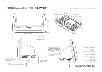 Scanstrut SC-CW-09F ROKK Wireless Cove Charger Wireless 10W (12/24V)