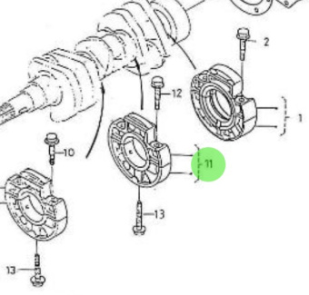 Nanni Diesel 970307837 - Main Bearing Housing Assembly for 3.75HE Engines
