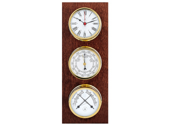 Autonautic EG - Atlantic Weather Station 95mm. Clock, Barometer, Thermo-Hygrometer. Gold