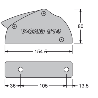 Antal 509.111 - Clutch V-Cam 814, Single, Line Ø8-10mm, Width 36mm, Weight 0,6kg
