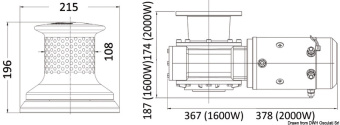 Osculati 02.612.24 - Lewmar Capstan C4 1600W 24V