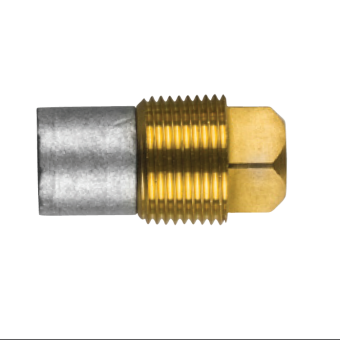 Tecnoseal 02024T - Caterpillar Pencil Anode Ø 16 L.63 Complete With Brass Plug Th. 1/2''GAS