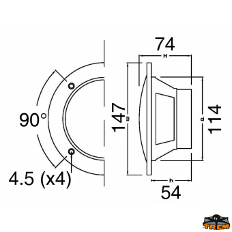 Trem L4601120 - Pair of Watertight Loudspeakers White 6,5” 2 KITs
