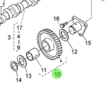 Nanni Diesel 970302800 - Camshaft Idler Gear Assembly for HE and N Series Engines