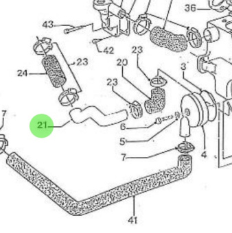 Nanni Diesel 970302612 - Water Return Pipe for Heat Exchanger