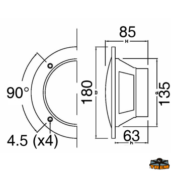 Trem L4601120 - Pair of Watertight Loudspeakers White 6,5” 2 KITs