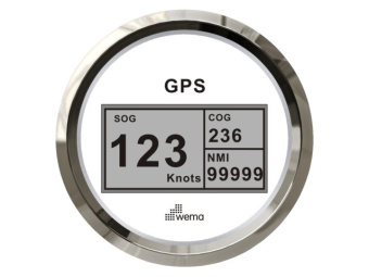 Wema 110608 - Silverline GPS Speedo White Digital 85mm