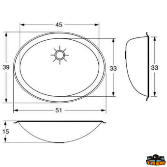Trem Z0851390 - Oval Sink 510x390