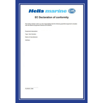 Hella Marine EC-Konformitätserklärung Hella - Original EC Declaration Of Conformity