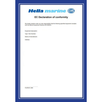 Hella Marine EC-Konformitätserklärung Hella - Original EC Declaration Of Conformity