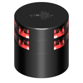 Lopolight 201-014ST-B-180-CD - Navigation Light 2NM 180° Red, Double, Black W/Conn & Alu-Base (CD)