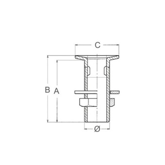 Guidi Polished Brass Through Hull 3/4"