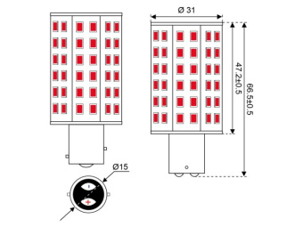 Talamex LED 60 10-30V BAY15D Red