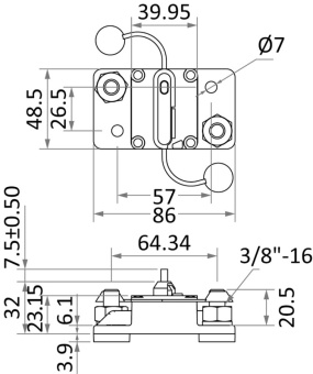 Osculati 02.752.25 - Watertight Circuit Breaker 250 A