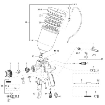 Iwata AZ3 HTE P.A.S. Concept Spray Gun + 600ml Cup - 1.5 Nozzle