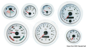 Osculati 27.470.07 - Tachometer For Diesel Engines 0-5000 rpm With Meter Of Engine Hours, 12-24V, Bely