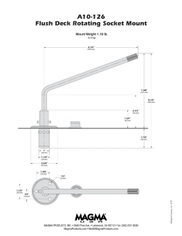 Magma A10-126 Marine Kettle®Locking Flush Deck Socket Mount