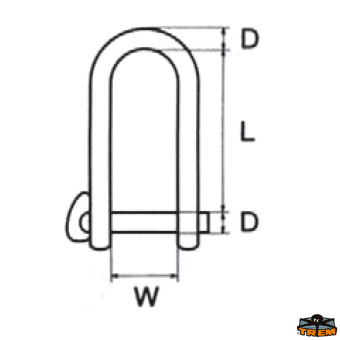 Trem M1205040 - Shackle With Snap Fastener Diameter 5 mm (10 pcs) 10 Pieces