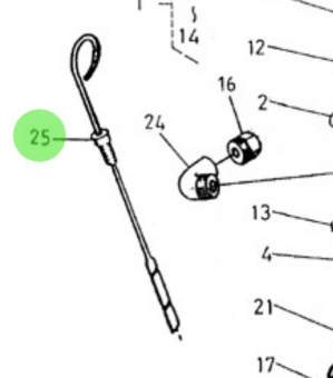 Nanni Diesel 970307462 - Oil Level Gauge for HE and N Series Engines