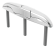 Allpa Stainless Steel X-Folding Cleat, A=151, B=25, H1=21, H2=37mm, Mounting 3xM8/50mm