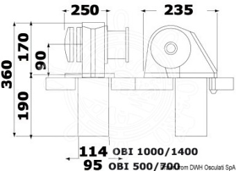 Osculati 02.408.05 - Italwinch OBI1000 Drum Windlass 12V 1000W 8 mm