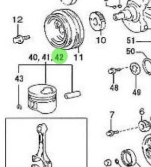 Nanni Diesel 970312141 - Piston Sub-Assembly with Pin for T4.155 and 4.380TDI Engines