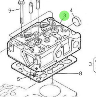 Nanni Diesel 970307464 - Complete Cylinder Head for 2.45HE and 2.50HE Engines