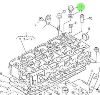 Nanni Diesel 970150915 - Cylinder Head Plug for 4.190HE Engines