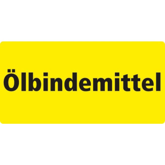 Marine Oil Absorbent Material Identification Sticker "Ölbindemittel", German, Soft PVC, 180×100 mm