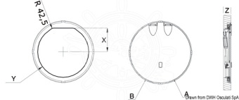 Osculati 19.440.18 - Flush Hatch Round Counterflane 490x500 mm (1 set 1 pc each)