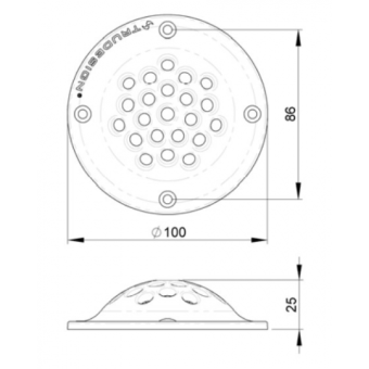 TruDesign White Round Intake Strainer 1 1/4"