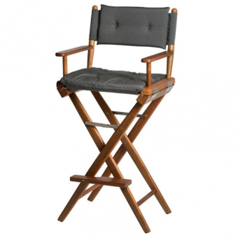 High Teak Folding Director's Chair Forza Zwart Deluxe