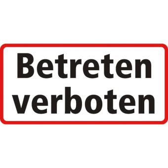 Marine No Entry Prohibition Sticker "Betreten Verboten", German, Soft PVC, 250×120 mm
