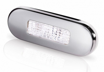 Hella Marine 0869 LED Oblong Surface-Mount Deck Step Light 12/24V 84x29 mm Stainless Steel