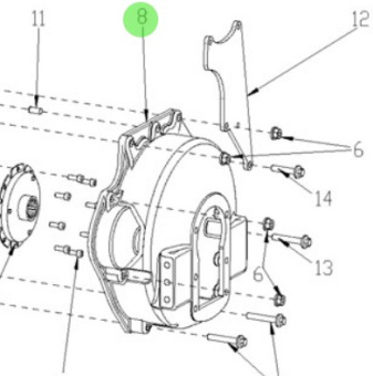 Nanni Diesel 95200257 - Housing for Gearbox Flange and Flywheel Housing