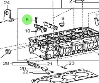 Nanni Diesel 970314095 - Cylinder Head to Camshaft Bearing Cap Bolt